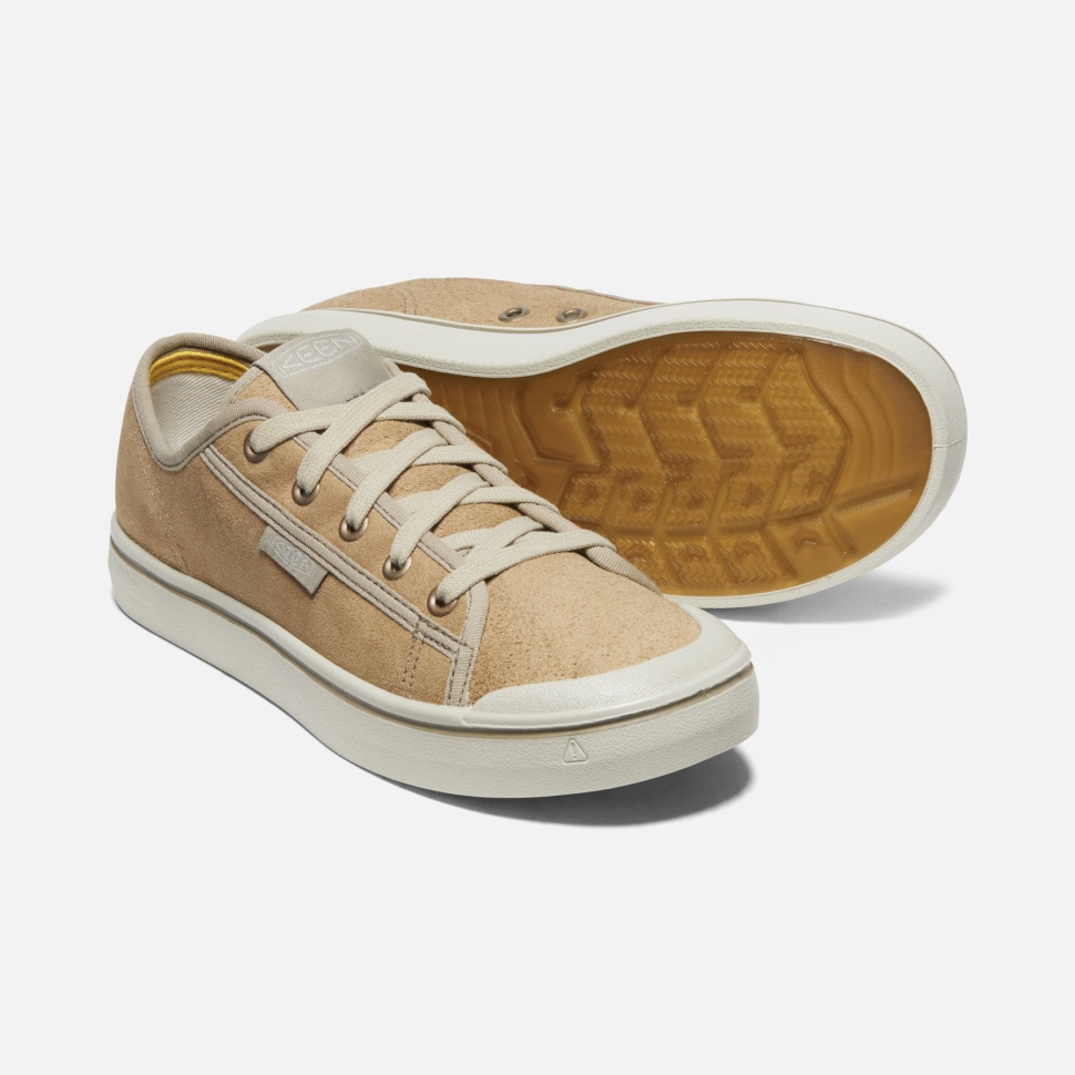 Keen Beige-Silver Birch Women's Elsa Harvest Leather Sneaker