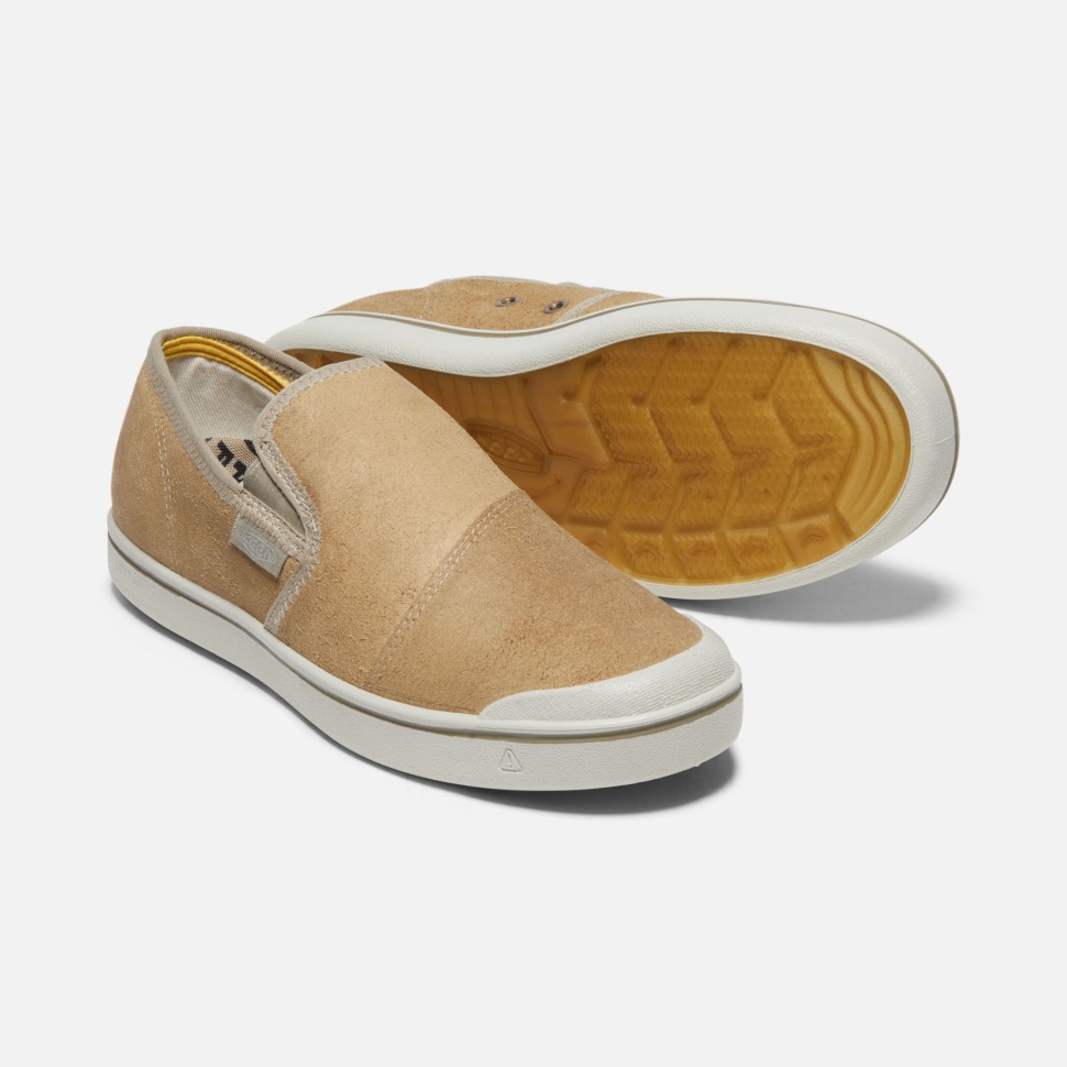Beige-Silver Birch Keen Men's Eldon Harvest Leather Slip-On