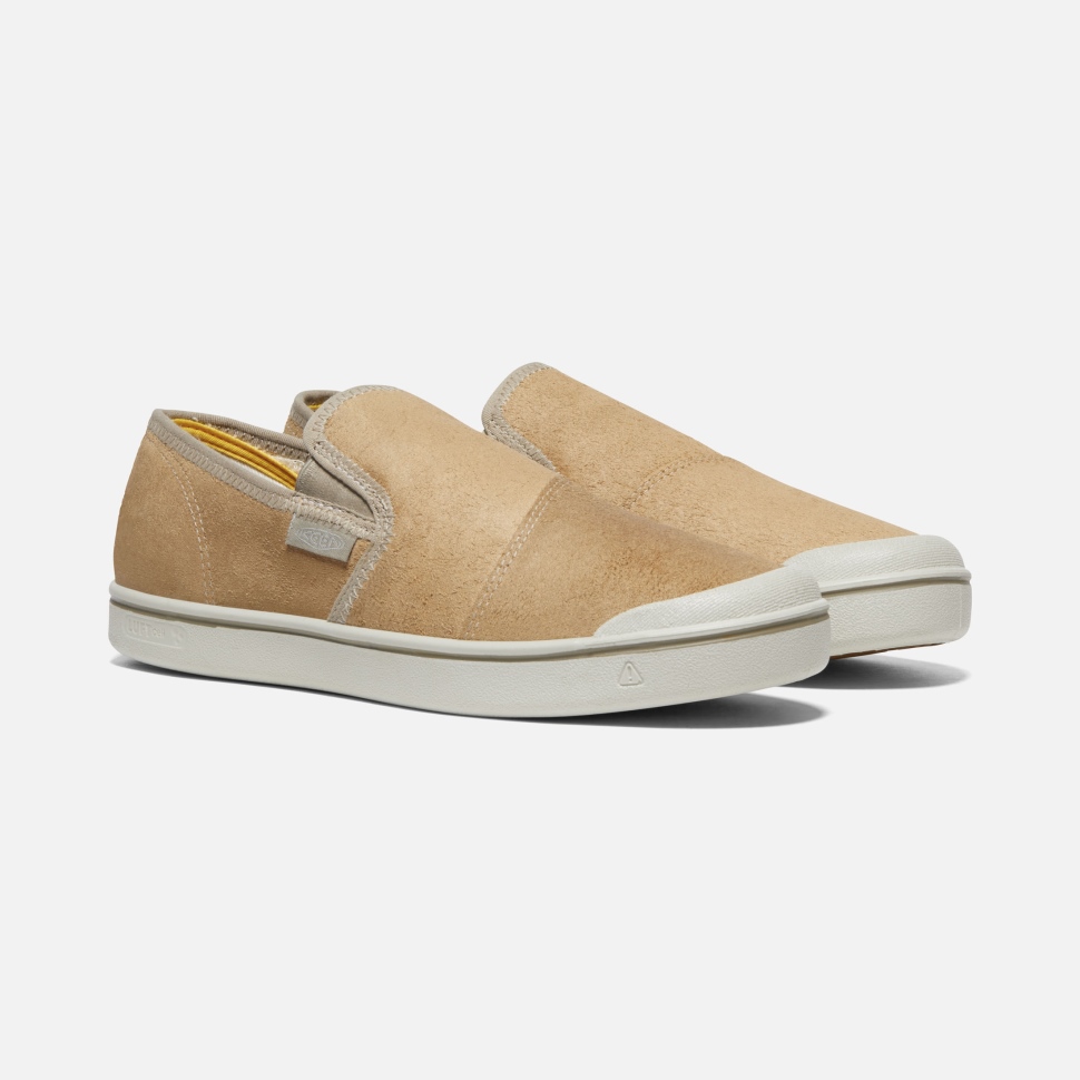 Beige-Silver Birch Keen Men's Eldon Harvest Leather Slip-On