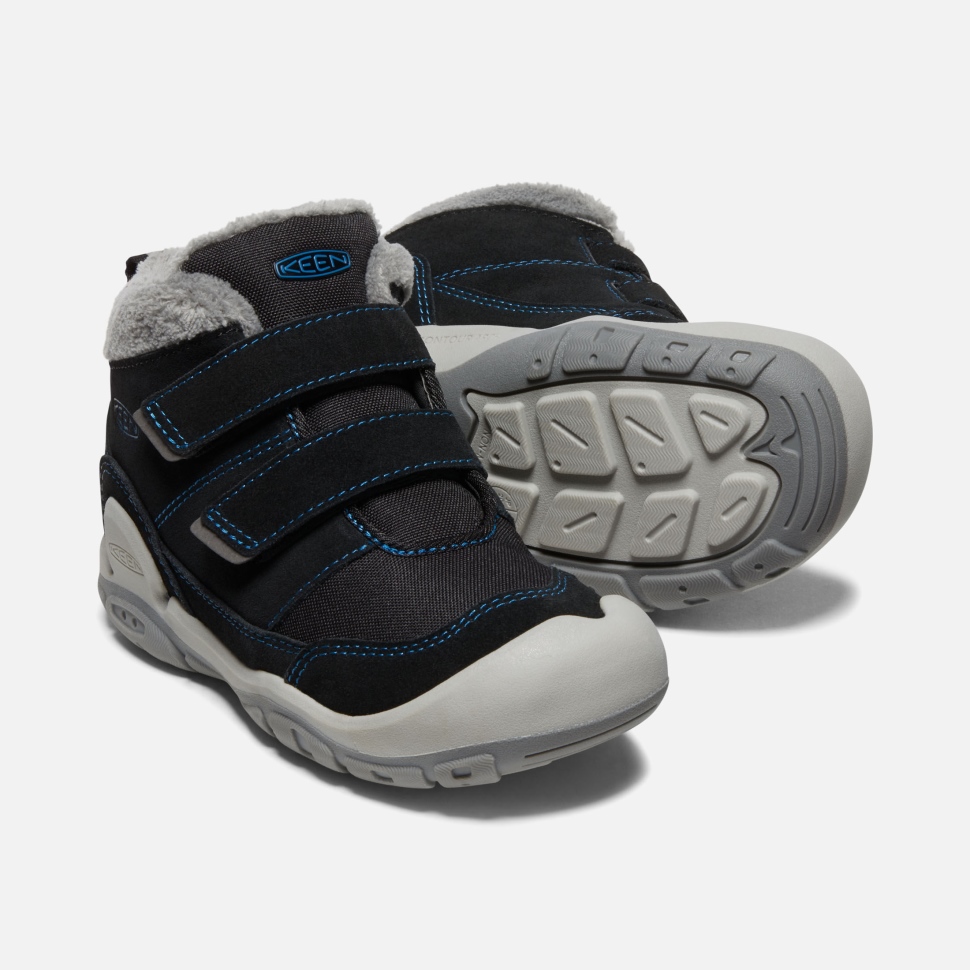 Keen Black-Mykonos Blue Big Kids' Knotch Double Strap Chukka