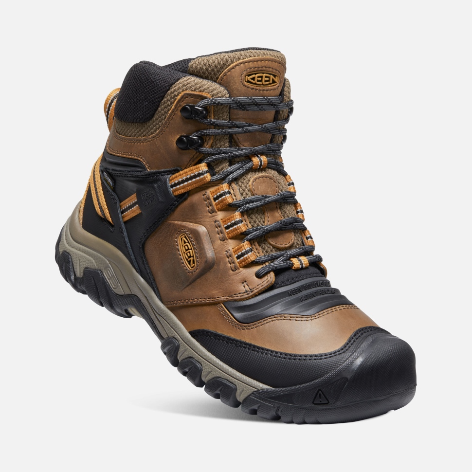 Keen Bison-Golden Brown Men's Ridge Flex Waterproof Boot Wide