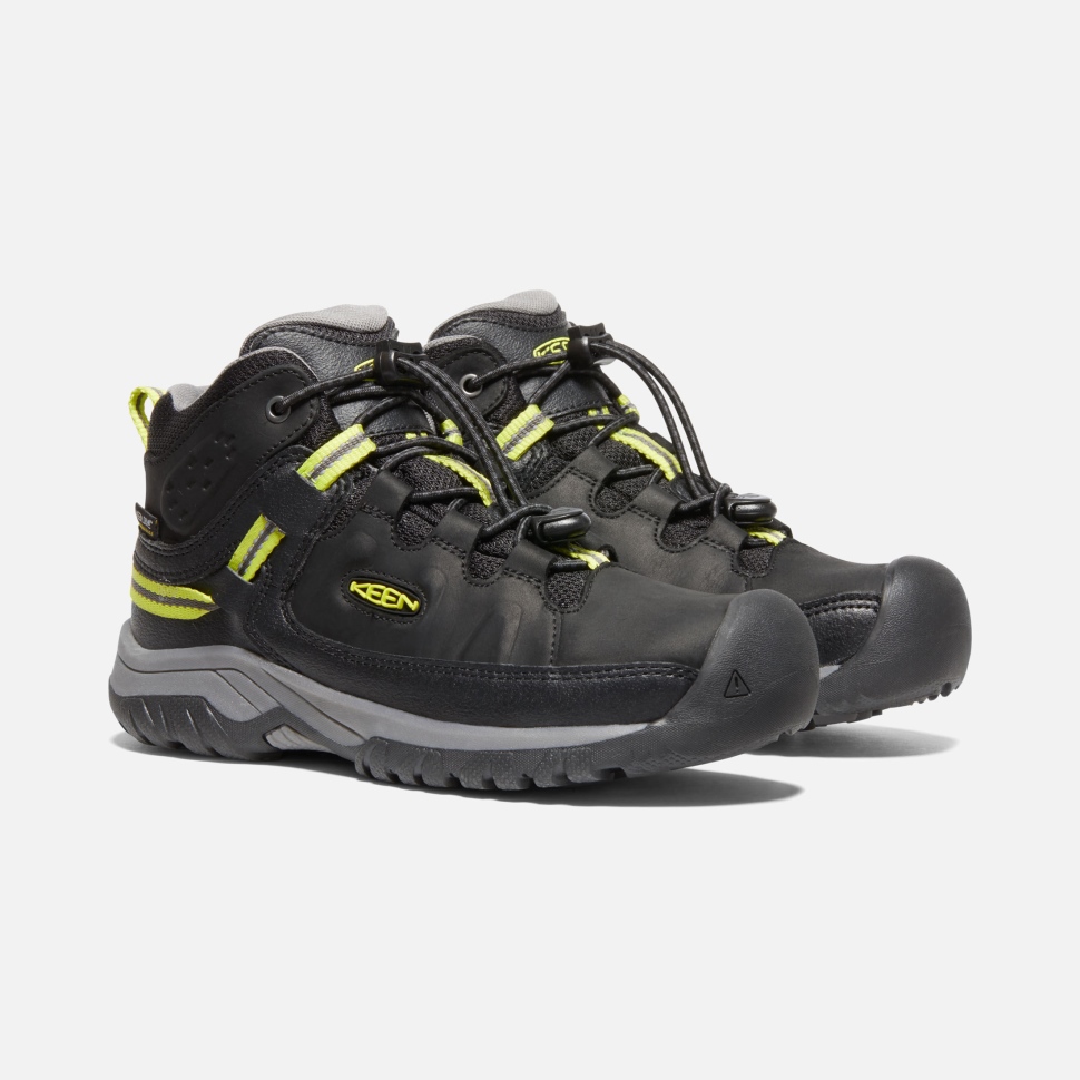Keen Black-Steel Grey Big Kids' Targhee Waterproof Boot