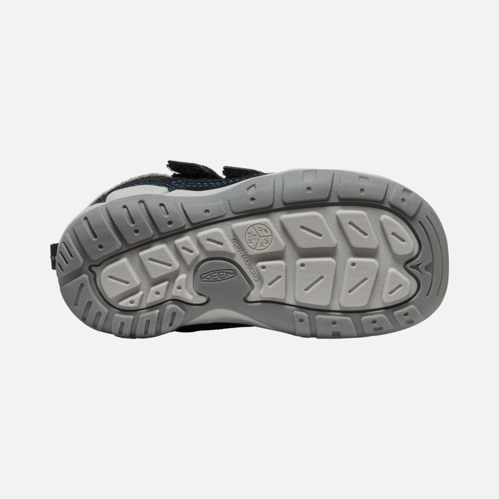 Black-Mykonos Blue Keen Little Kids' Knotch Double Strap Chukka