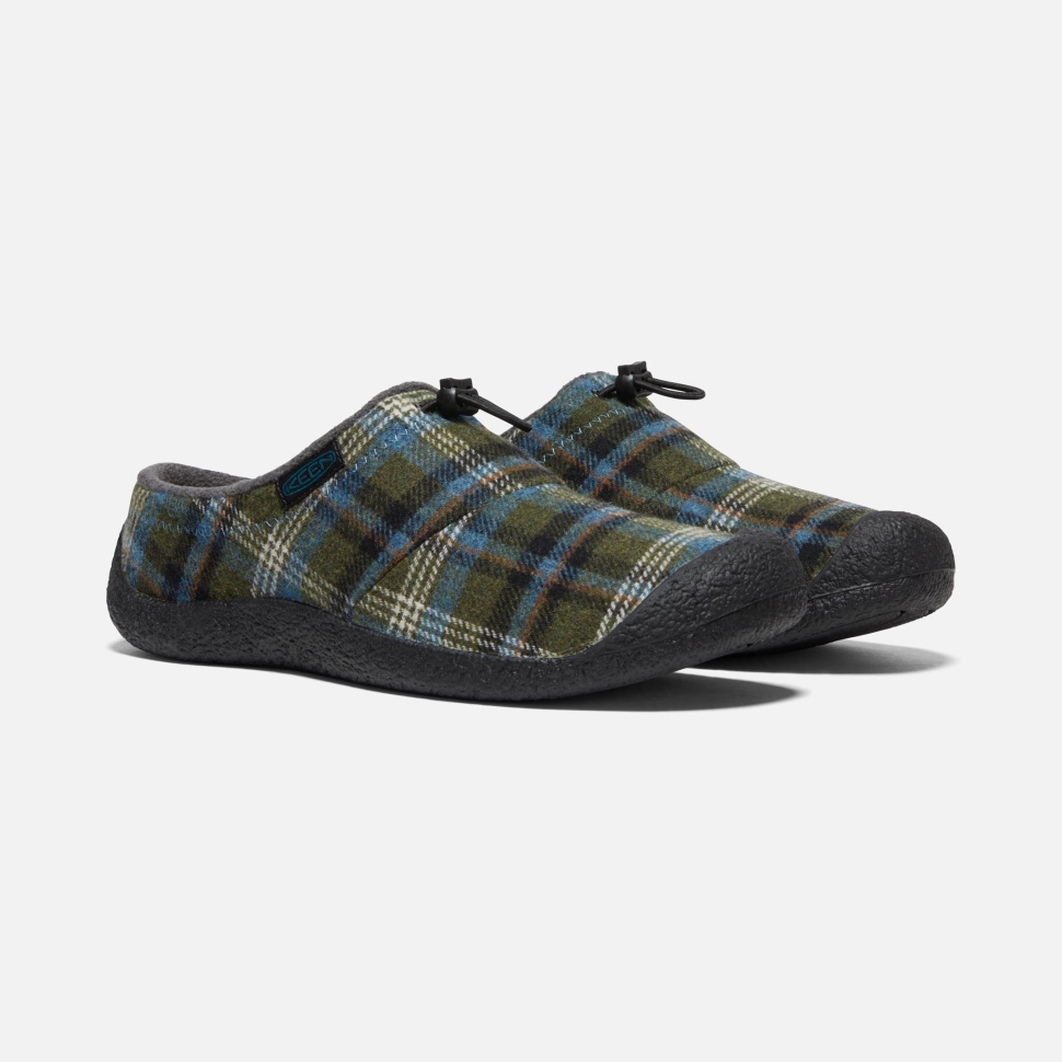 Green Plaid-Black Keen Men's Howser III Slide
