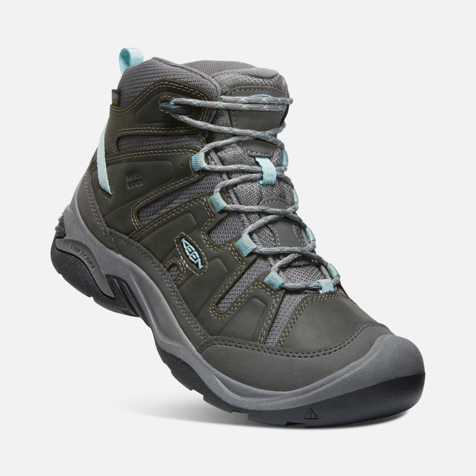 Steel Grey-Cloud Blue Women's Circadia Waterproof Boot Wide Keen