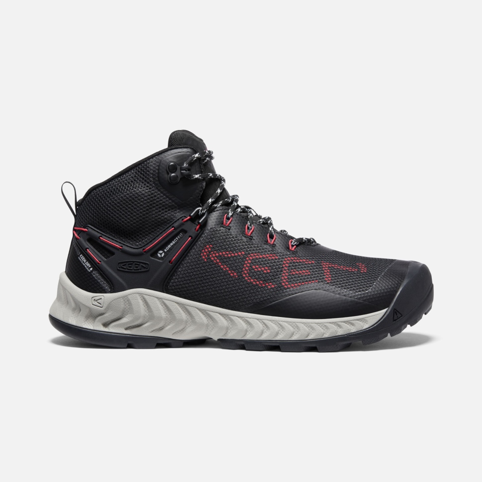 black_red_carpet_keen_mens_nxis_evo_waterproof_boot.jpg Black-Red Carpet Keen Men's NXIS EVO Waterproof Boot - Image 1