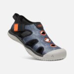 Black-Safety Orange Big Kids' Stingray Sandal Keen - Image 4