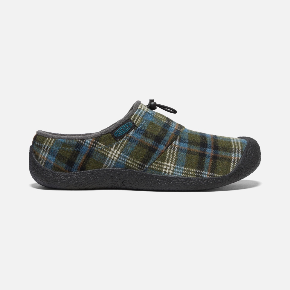 green_plaid_black_keen_mens_howser_iii_slide.jpg Green Plaid-Black Keen Men's Howser III Slide - Image 1