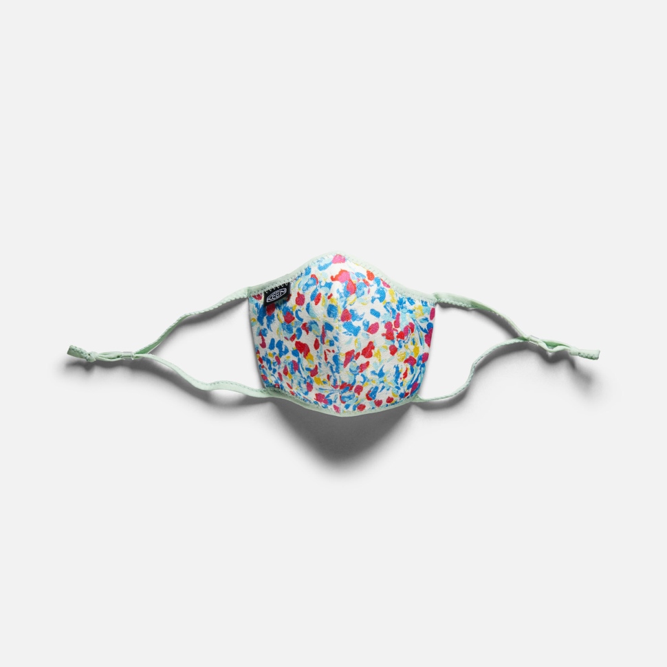 white_floral_keen_keen_mask_small_print.jpg White Floral Keen KEEN Mask Small Print - Image 1